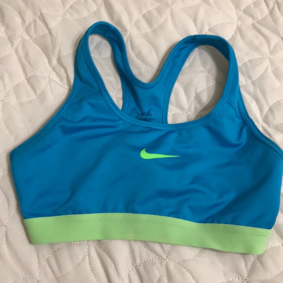 Blue Nike sports bra with Green band! - Picture 1 of 4